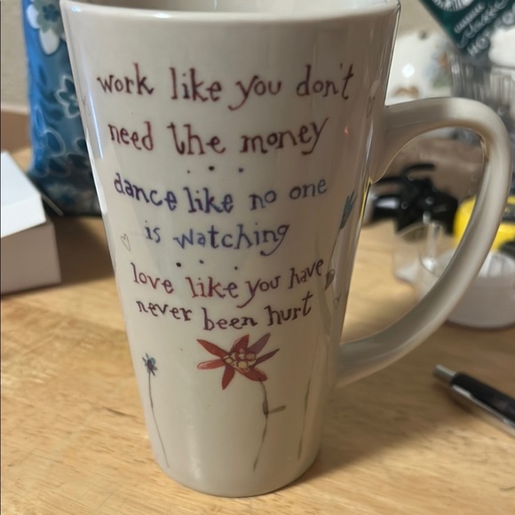 NATURAL LIFE Other - Natural Life Coffee Cup Mug WORK DANCE LOVE Tall Oversize Robbin Rawlings 2003